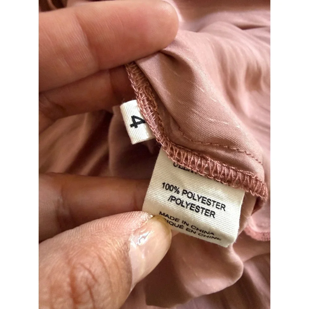 Ulla Johnson Womens One Shoulder Plisse Pleated Ruffle Midi Dress Rose Pink Sz 4